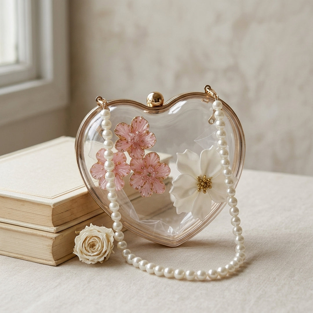 Amara Heart Floral Clutch