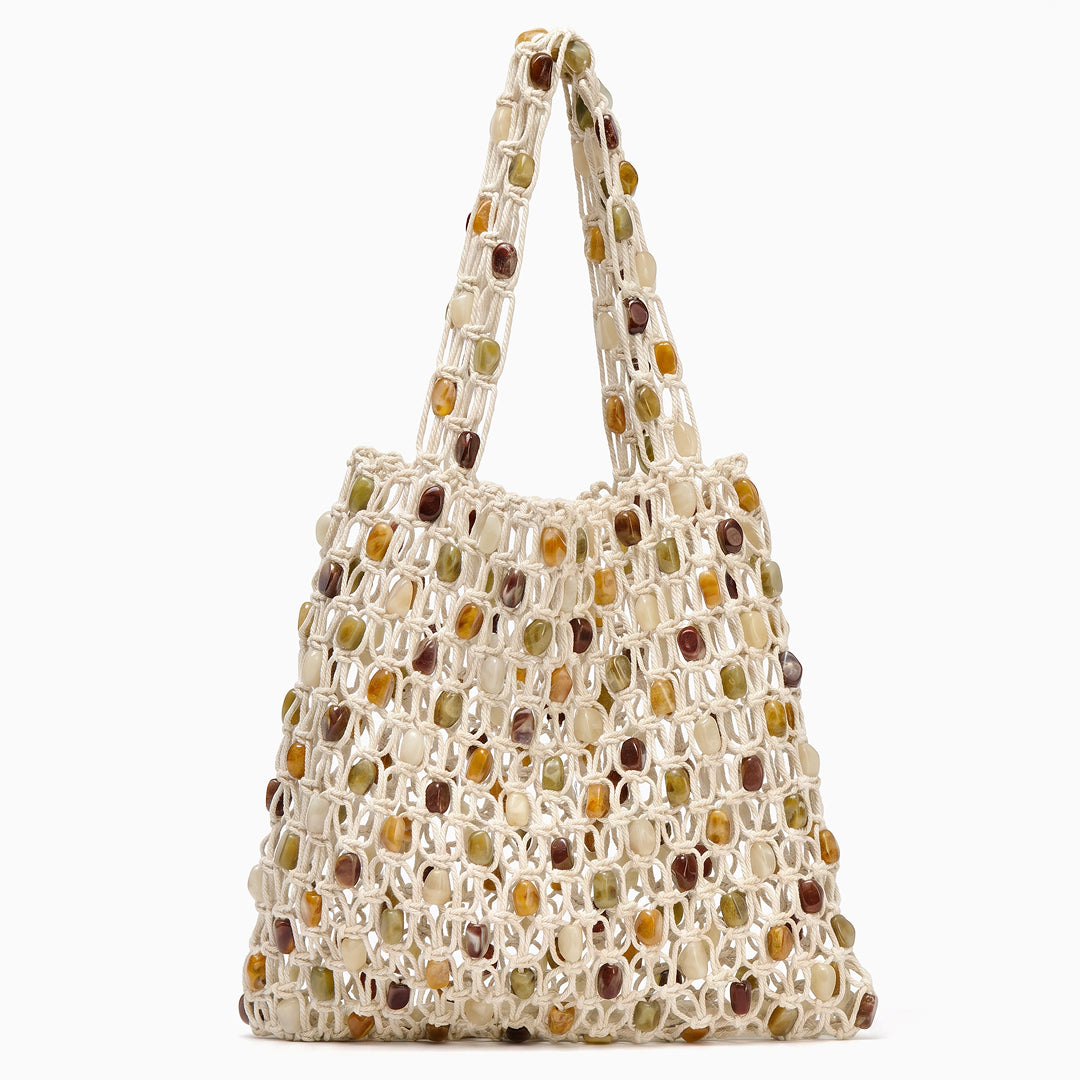 Calla Beaded Net Tote